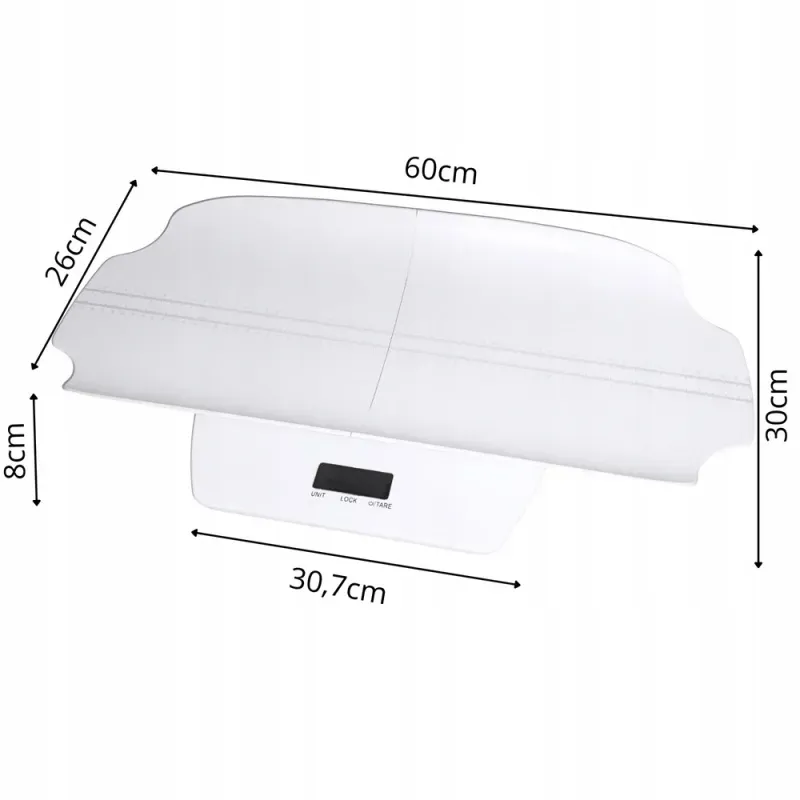 Waga elektroniczna lcd dla niemowląt dzieci z miarką 60 cm do 100 kg-5907451392317