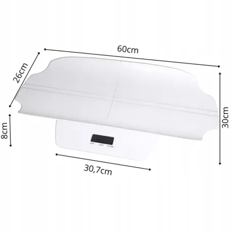 Waga elektroniczna lcd dla niemowląt dzieci z miarką 60 cm do 100 kg-5907451392317