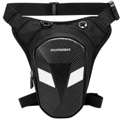 Wodoodporna torba motocyklowa na nogę udo biodro rowerowa odblaskowa karbon-5907451394274