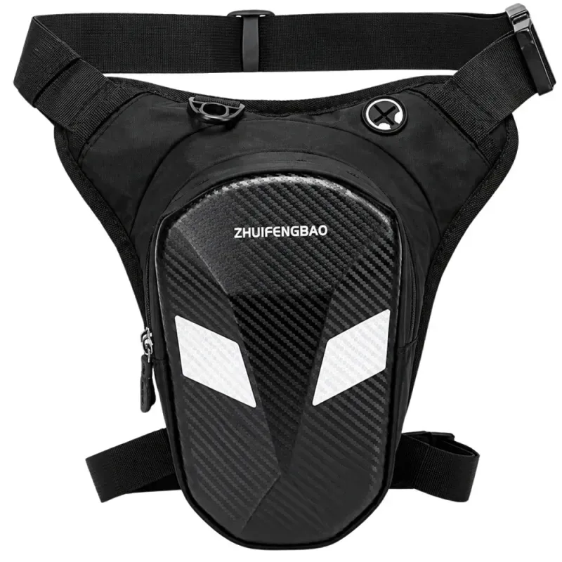Wodoodporna torba motocyklowa na nogę udo biodro rowerowa odblaskowa karbon-5907451394274