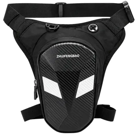 Wodoodporna torba motocyklowa na nogę udo biodro rowerowa odblaskowa karbon-5907451394274