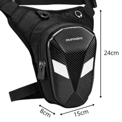 Wodoodporna torba motocyklowa na nogę udo biodro rowerowa odblaskowa karbon-5907451394274