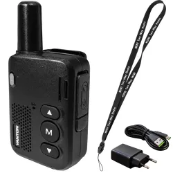 Krótkofalówka mini walkie talkie t-s9 usb-c16 kanałów czarny 1 sztuka-5907451393925