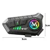 Interkom motocyklowy u10 2x bluetooth do kasku z mikrofonem rgb usb-c-5907451393888
