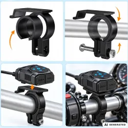 Ładowarka motocyklowa usb-a & usb-c 54w bluetooth na kierownicę motor-5907451393949