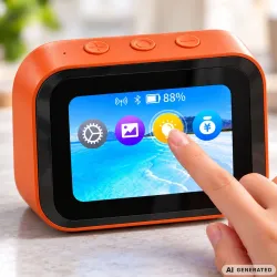 Zegar inteligentny ai ekran dotykowy asystent głosowy bluetooth głośnik led-5907451393659