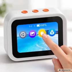 Zegar inteligentny ai ekran dotykowy asystent głosowy bluetooth głośnik led-5907451394151