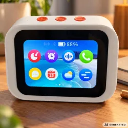 Zegar inteligentny ai ekran dotykowy asystent głosowy bluetooth głośnik led-5907451394151