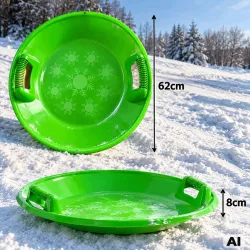 Sanki plastikowe talerz ślizg ślizgacz zjazdowy na śnieg okrągłe duże koło-5907451394038