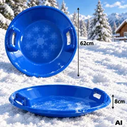 Sanki plastikowe talerz ślizg ślizgacz zjazdowy na śnieg okrągłe duże koło-5907451394021