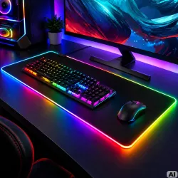Podkładka gamingowa podświetlana rgb xxl 90x40 pod myszkę klawiaturę-5907451394175