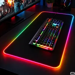 Podkładka gamingowa podświetlana rgb xxl 90x40 pod myszkę klawiaturę-5907451394175