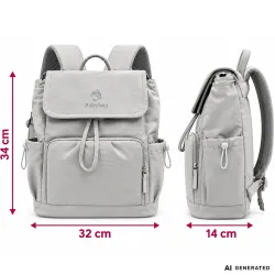 Plecak dla mamy do wózka babybag torba organizer termiczna szary pojemna-5907451394434