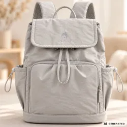 Plecak dla mamy do wózka babybag torba organizer termiczna szary pojemna-5907451394434