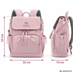 Plecak dla mamy do wózka babybag torba organizer termiczna różowy pojemna-5907451394441