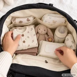 Plecak dla mamy do wózka babybag torba organizer termiczna czarny pojemna-5907451394458