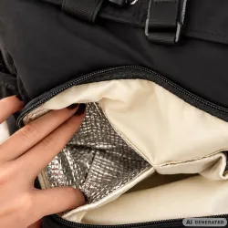 Plecak dla mamy do wózka babybag torba organizer termiczna czarny pojemna-5907451394458