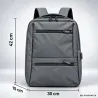 Plecak na laptopa biznesowy szary usb do pracy podróżny do szkoły pojemny-5907451394335