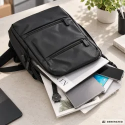 Plecak na laptopa biznesowy czarny usb do pracy podróżny do szkoły pojemny-5907451394328