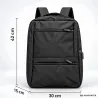 Plecak na laptopa biznesowy czarny usb do pracy podróżny do szkoły pojemny-5907451394328