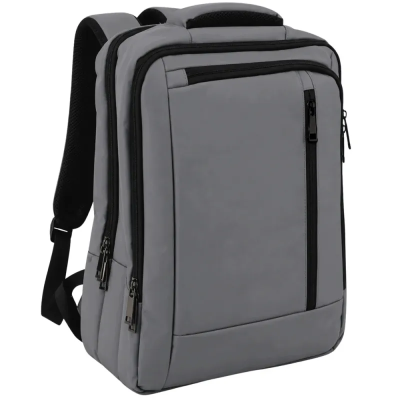 Plecak podróżny bagaż podręczny torba na laptopa usb 19 l szary biznesowy-5907451394304