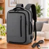 Plecak podróżny bagaż podręczny torba na laptopa usb 19 l szary biznesowy-5907451394304