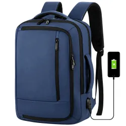 Plecak podróżny bagaż podręczny torba na laptopa usb 19l niebieski biznes-5907451394311