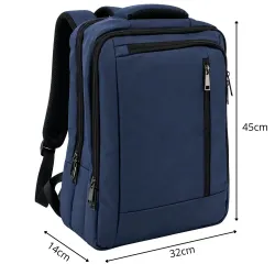 Plecak podróżny bagaż podręczny torba na laptopa usb 19l niebieski biznes-5907451394311