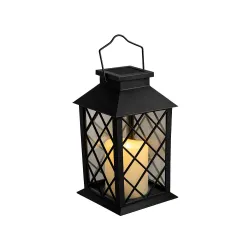 Lampion latarenka dekoracyjny led z elektryczną świeczką solarny-5907451379271