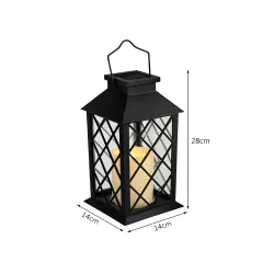 Lampion latarenka dekoracyjny led z elektryczną świeczką solarny-5907451379271