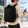 Plecak podróżny bagaż podręczny torba na laptopa usb 19 l czarny biznesowy-5907451394298