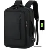 Plecak podróżny bagaż podręczny torba na laptopa usb 19 l czarny biznesowy-5907451394298