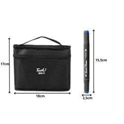 Markery alkoholowe touch zestaw 80 szt flamastry mazaki dwustronne etui-5907451381298