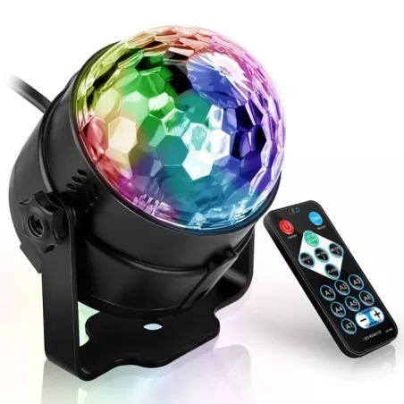 Kula dyskotekowa Disco Ball RGB LED reflektor sound active + pilot-5904204303101