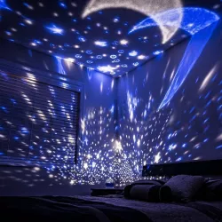 Lampa nocna projektor gwiazd nastrojowe kolorowe ruchome gwiazdki