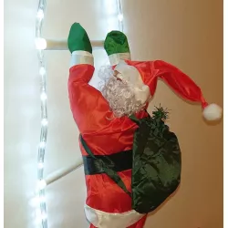 Mikołaj na świecącej drabinie gwiazdor 100/44cm ozdoba świąteczna