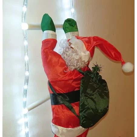 Mikołaj na świecącej drabinie gwiazdor 100/44cm ozdoba świąteczna-