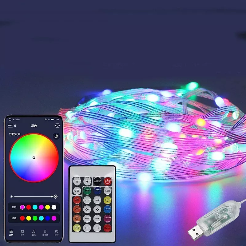 Lampki choinkowe dreemcolor 10m/100led 5V/USB app pilot WS2812B