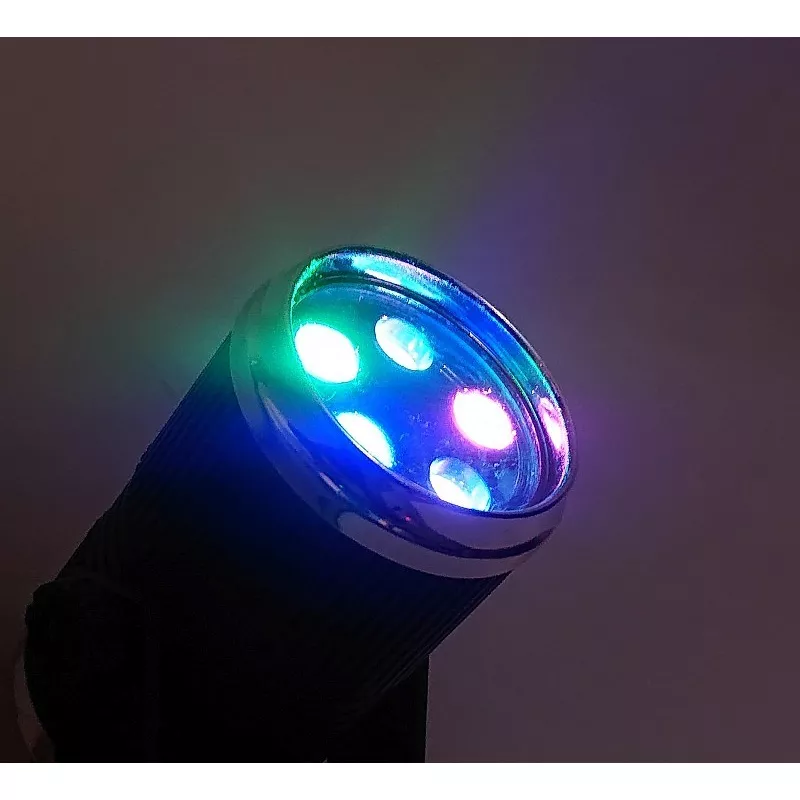 Stroboskop mini reflektor disco 5x1W LED RGB sound-activated /automat