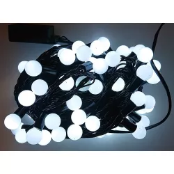 Lampki choinkowe kulki 100 LED-10m białe zimne małe kulki led