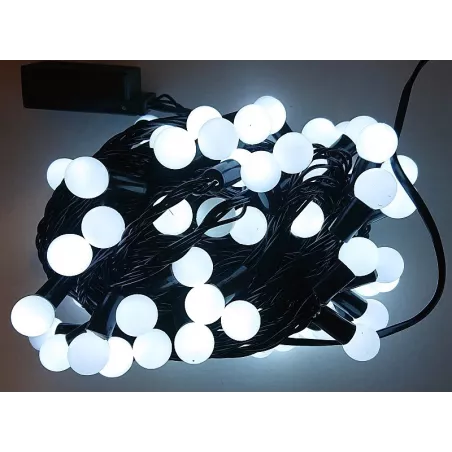 Lampki choinkowe kulki 100 LED-10m białe zimne małe kulki led-8590669223725