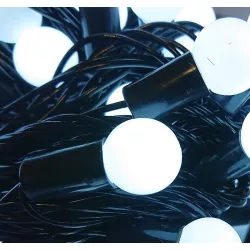 Lampki choinkowe kulki 100 LED-10m małe białe zimne kulki perełki led
