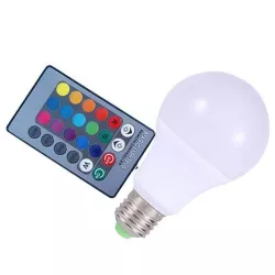 Żarówka diodowa LED RGB+W 12w E27 16 kolorów + pilot