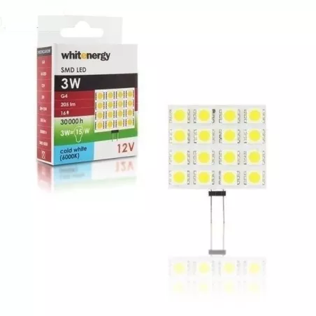 Żarówka led G4 do lampki biurkowej kwadratowa zimna 205lm 12V/3W-5908214311620