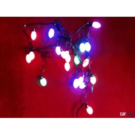 Lampki choinkowe duże jajowate kulki 20LED wielobarwne-