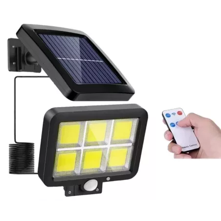 Ścienna lampa solarna SMT-F120-6COB pilot, czujnik ruchu i zmierzchu-8130554605306