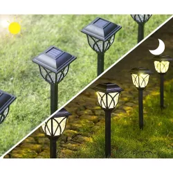 Latarnie lampy ogrodowe solarne białe zimne zestaw 6 sztuk