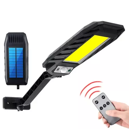 Latarnia uliczna solarna 300W COB, z pilotem, czujnikiem ruchu i zmierzchu-