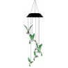 Solarne kolibry dzwonki lampki ogrodowe LED ptaki dzwoniące na wietrze