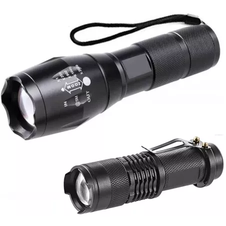 Latarka taktyczna zestaw 2 metalowych nimi latarek z zoom i akcesoriów-6953011036015